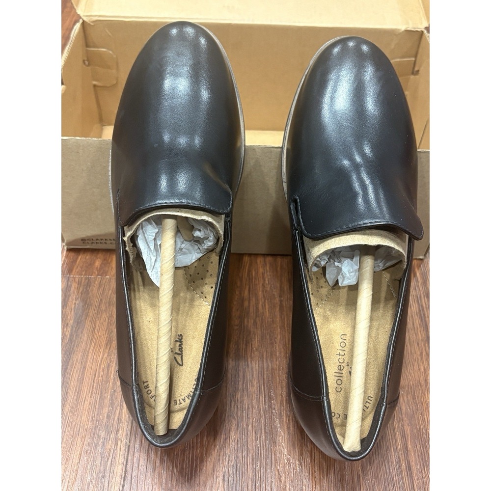 Clarks Women's Size 8 Smart Casual Slip On Shoes Loafers Black NWB